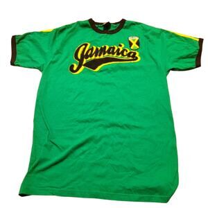 Jamaica Womens Brat Green Yellow T-Shirt 62 Casual Gear Soccer Football Jersey M